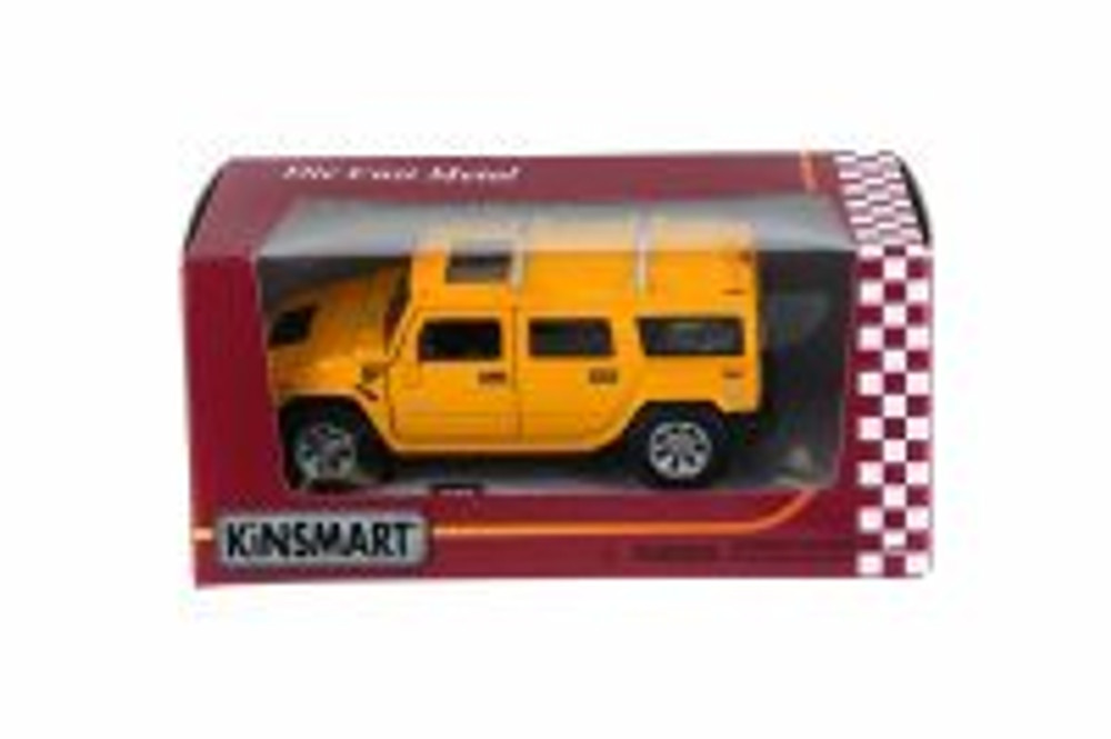 Hummer H2 SUV, Yellow - Kinsmart 5337WYL - 1/40 Scale Diecast Model Toy Car