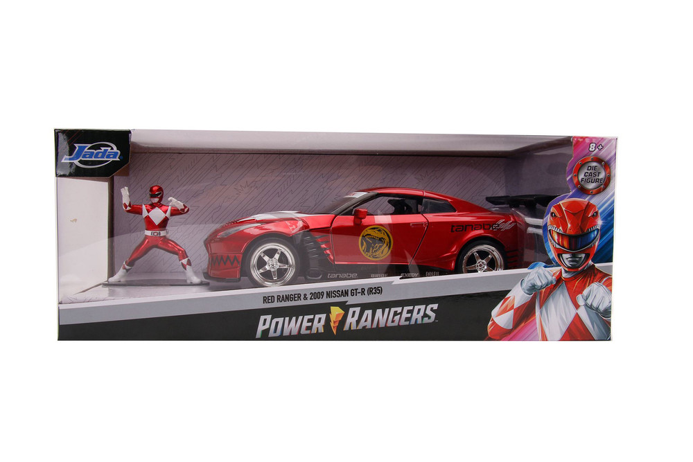2009 Nissan GT-R (R35) w/Power Rangers Figure - Jada Toys 31908 - 1/24 scale Diecast Car
