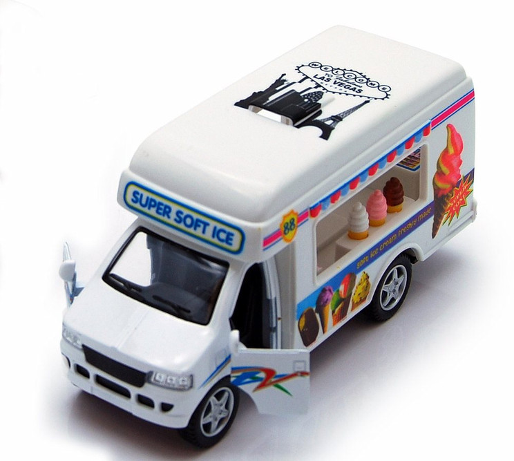 Box of 12 Diecast Model Toy Cars - Ice Cream Truck, 5 inch