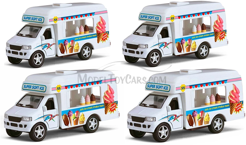 Box of 12 Diecast Model Toy Cars - Ice Cream Truck, 5 inch