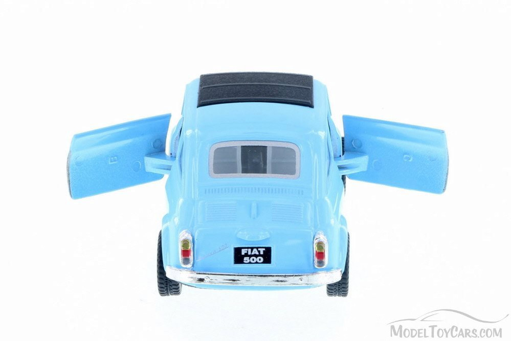 NACORAL FIAT 500 RALLY ミニカー　ブルー　スペイン製 Fiat 500 w/ Sunrroof, Sky Blue - Kinsmart 5004D - 1/24 Scale