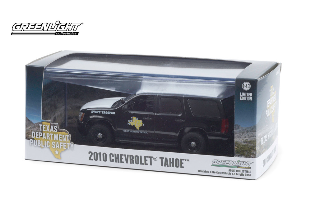 Texas Highway Patrol State Trooper 2010 Chevy Tahoe, White - Greenlight 86184 - 1/43 Diecast Car