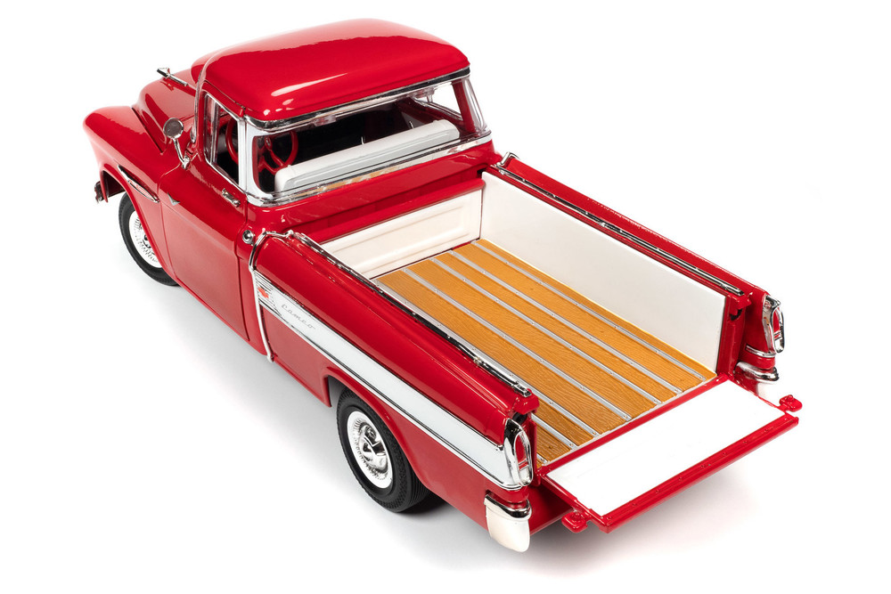 1957 Chevy Cameo Pickup Truck, Cardinal Red and White - Auto World