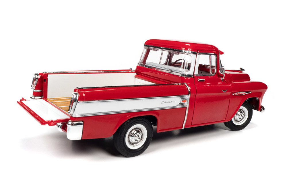 1957 Chevy Cameo Pickup Truck, Cardinal Red and White - Auto World