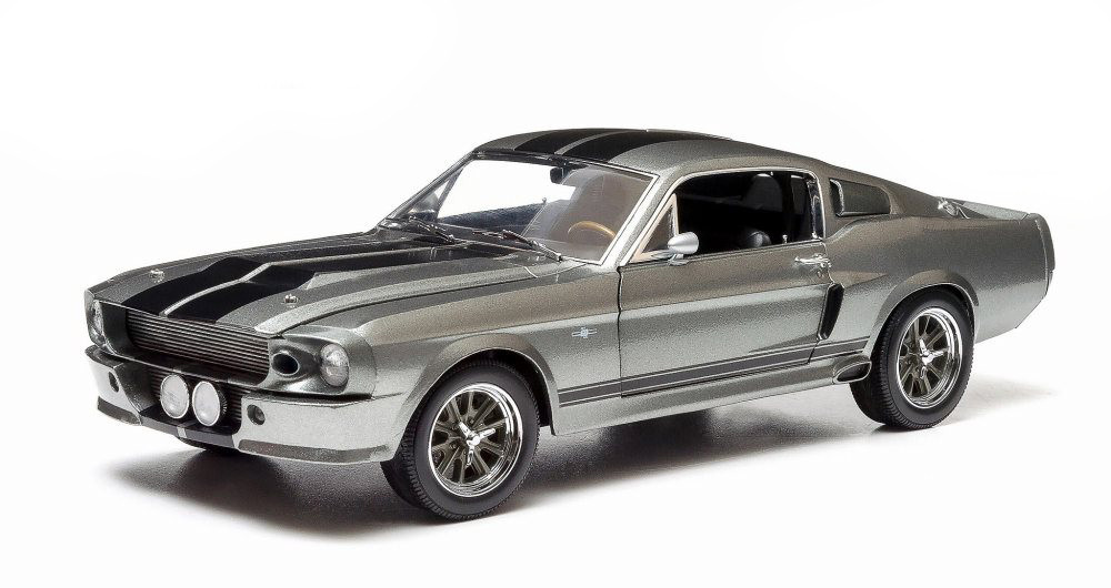 1967 Ford Mustang, Eleanor  from Gone in 60 Seconds, Gray w/ Black Stripes - Greenlight 12909 - 1/18 scale diecast model car