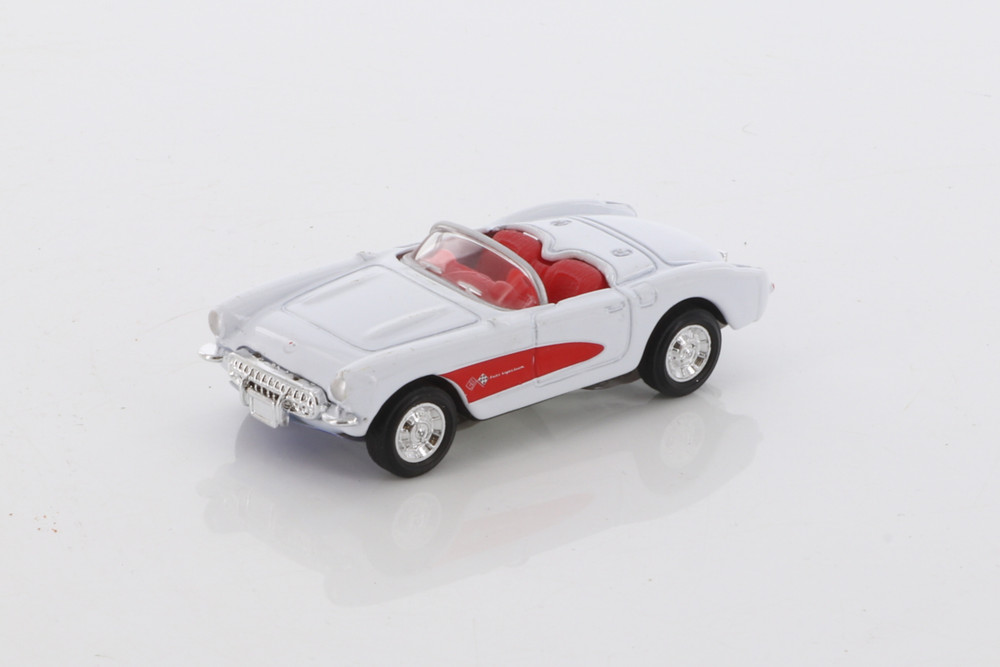 1957 Chevy Corvette, White - Welly 52054G-D - 1/60 scale Diecast Model Toy Car