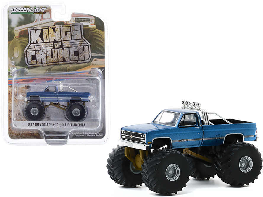 1977 Chevy K-10 Monster Truck, Maiden America - Greenlight 49070-A - 1/64 scale Diecast Car