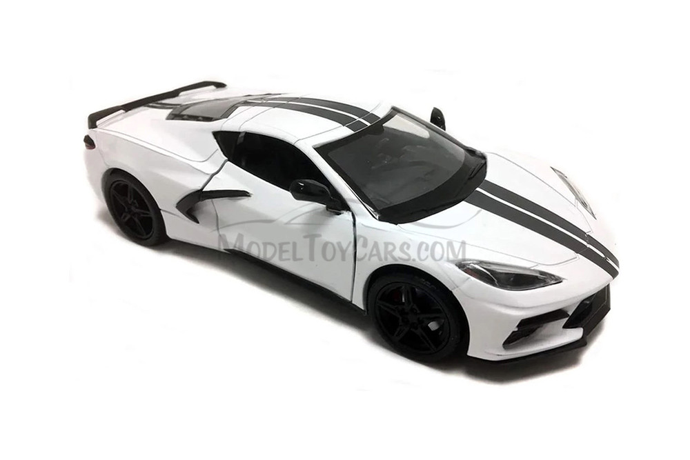 2020 Chevy Corvette C8 Stingray, White - Motor Max 79360WH - 1/24 scale Diecast Model Toy Car