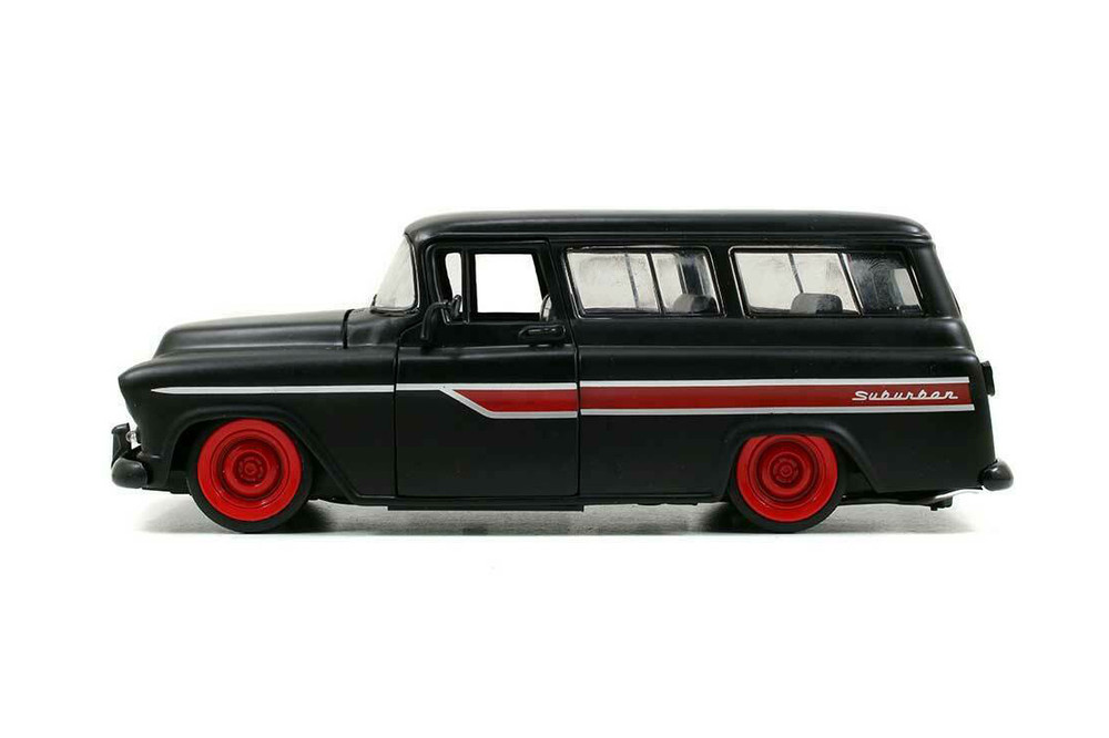 1957 Chevy Suburban, Primer Black - Jada Toys 97686/4 - 1/24 scale Diecast  Model Toy Car