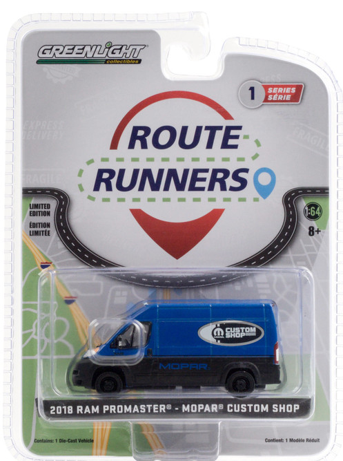2018 Dodge Ram Promaster Cargo Van, Mopar Custom Shop - Greenlight 53010C/48 - 1/64 Diecast Car