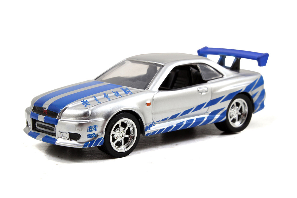 Brian's 2002 Nissan GT-R R34 Build N' Collect Die-cast Model Kit, Fast  &Furious - Jada Toys 31288 - 1/55 scale Diecast Model Toy Car