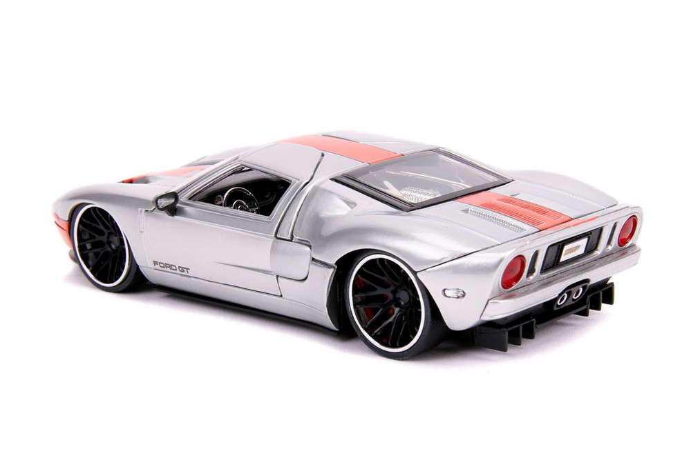 2005 Ford GT Hardtop, Silver and Orange - Jada Toys 31324 - 1/24