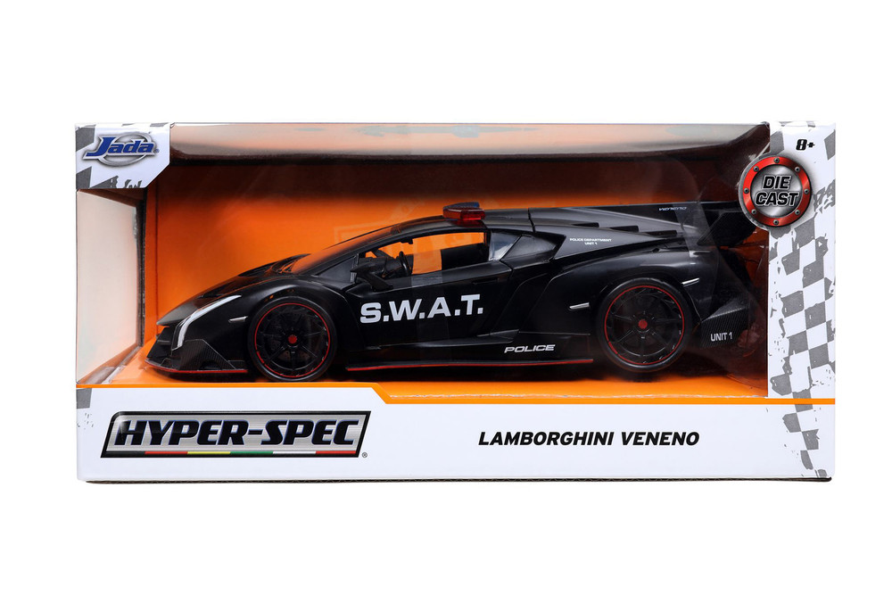 Lamborghini Veneno S.W.A.T. Police, Matte Black - Jada Toys 32261