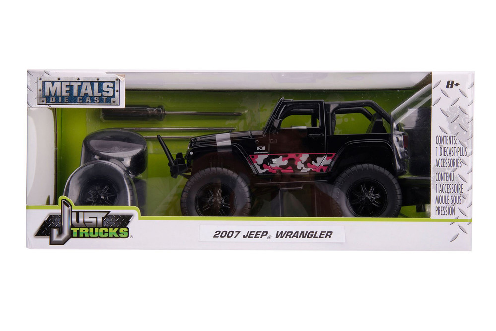 2007 Jeep Wrangler with Extra Wheels, Black - Jada Toys 31560 - 1