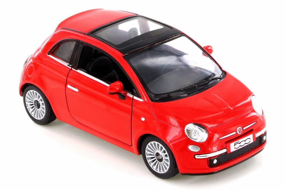 Fiat 500, Red - Kinsmart 5345D - 1/28 Scale Diecast Model Toy Car