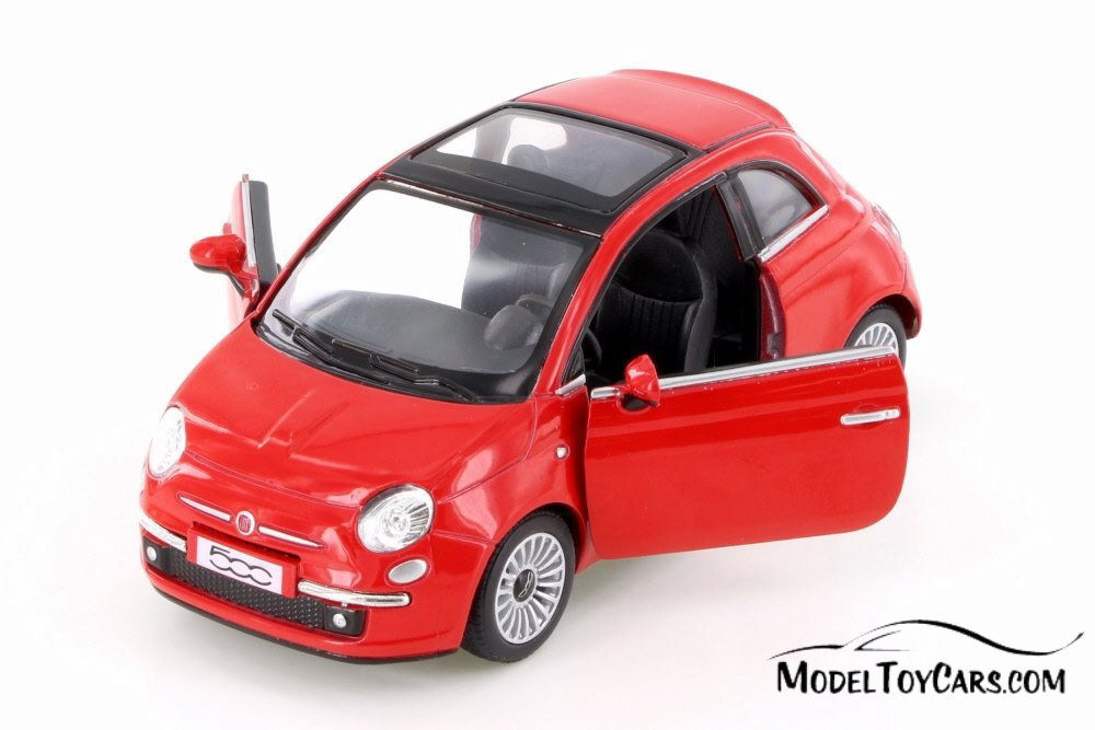 Fiat 500, Red - Kinsmart 5345D - 1/28 Scale Diecast Model Toy Car