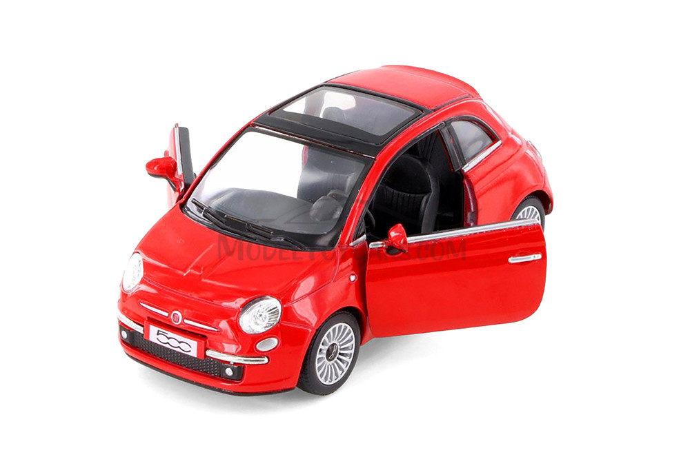 Fiat 500, Red - Kinsmart 5345D - 1/28 Scale Diecast Model Toy Car