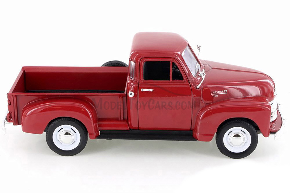 1953 Chevy 3100 Pick Up Truck, Dark Red - Welly 22087/4D - 1/24 Scale Diecast Model Toy Car