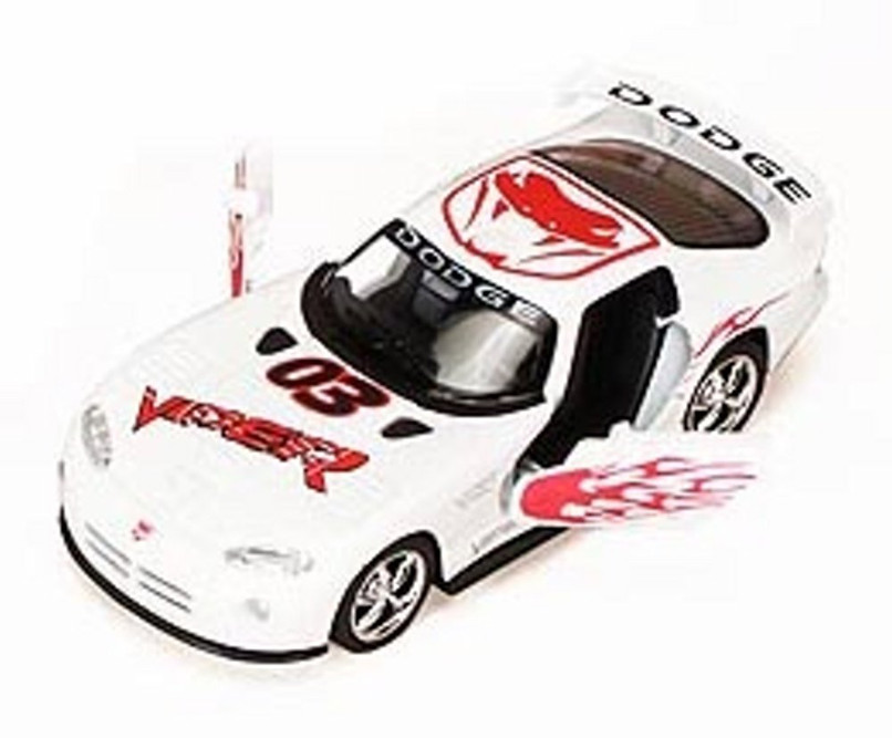 Dodge Viper Race Car #03, White - Kinsmart 5039DF - 1/36 scale Diecast Model Toy Car (Brand New, but NOT IN BOX)