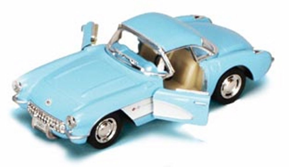 1957 Chevy Corvette, Blue - Kinsmart 5316D - 1/34 scale Diecast Car (Brand New, but NOT IN BOX)