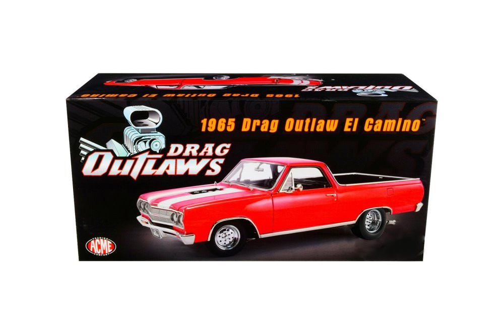 1965 Chevy El Camino, Red and White - Acme A1805411 - 1/18 scale Diecast  Model Toy Car