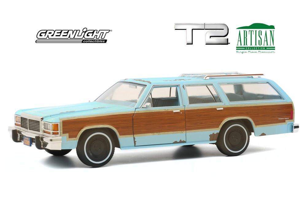 自動車 GreenLight 1/18 1979 Ford LTD C.Squire 1979 Ford LTD Country Squire Light Blue with Wood Grain