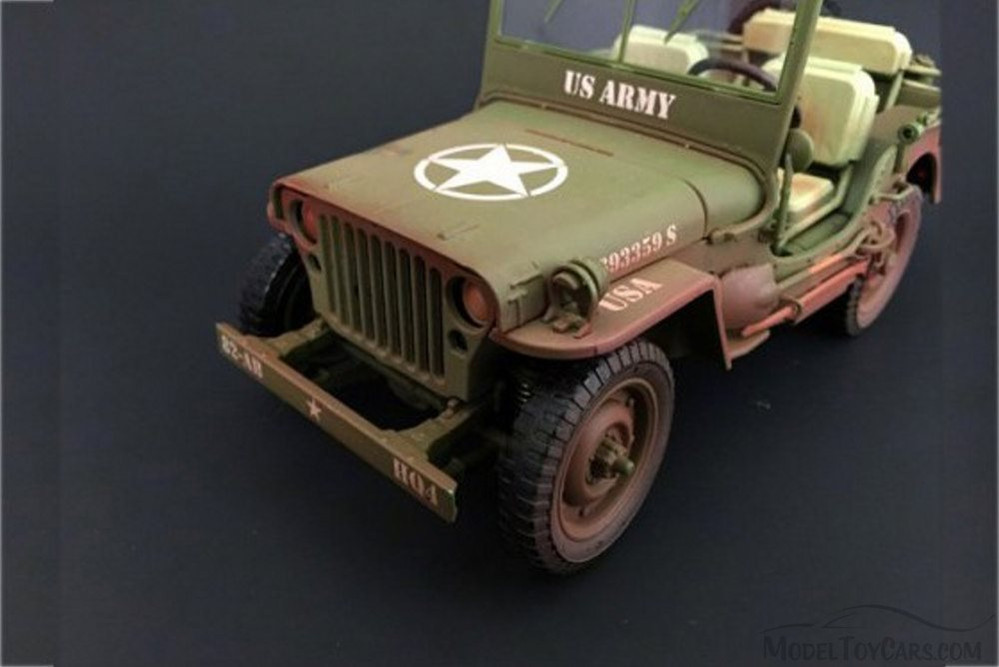 ARMY Jeep Vehicle US ARMY Dirty Version,- American Diorama 77404A- 1/18 Scale Diecast Model Toy Car