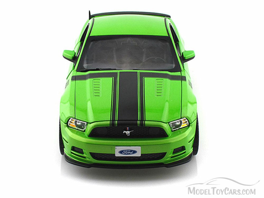 2013 Ford Mustang Boss 302, Green w/ Black Stripes - Shelby SC453 - 1/18 Scale Diecast Car