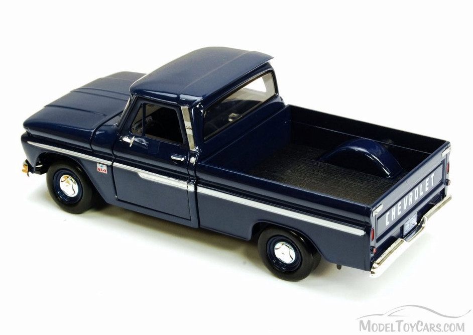 1966 Chevy C10 Fleetside Pickup Truck, Dark Blue - Motormax 73355 - 1/24 scale Diecast Model Toy Car