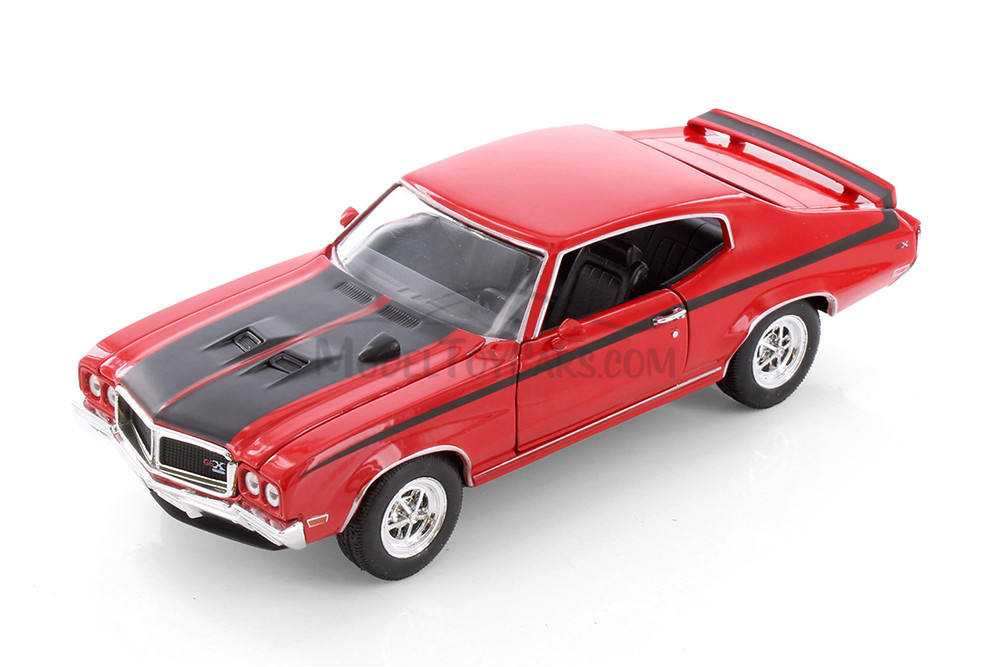 1970 Buick GSX, Red - Welly 22433 - 1/24 Scale Diecast Model Toy