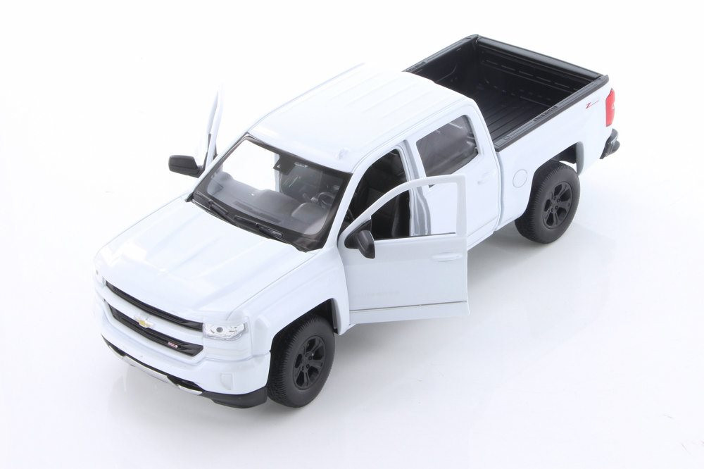 2017 Chevy Silverado, White - Welly 24083/4D - 1/24 Scale Diecast Model Toy Car
