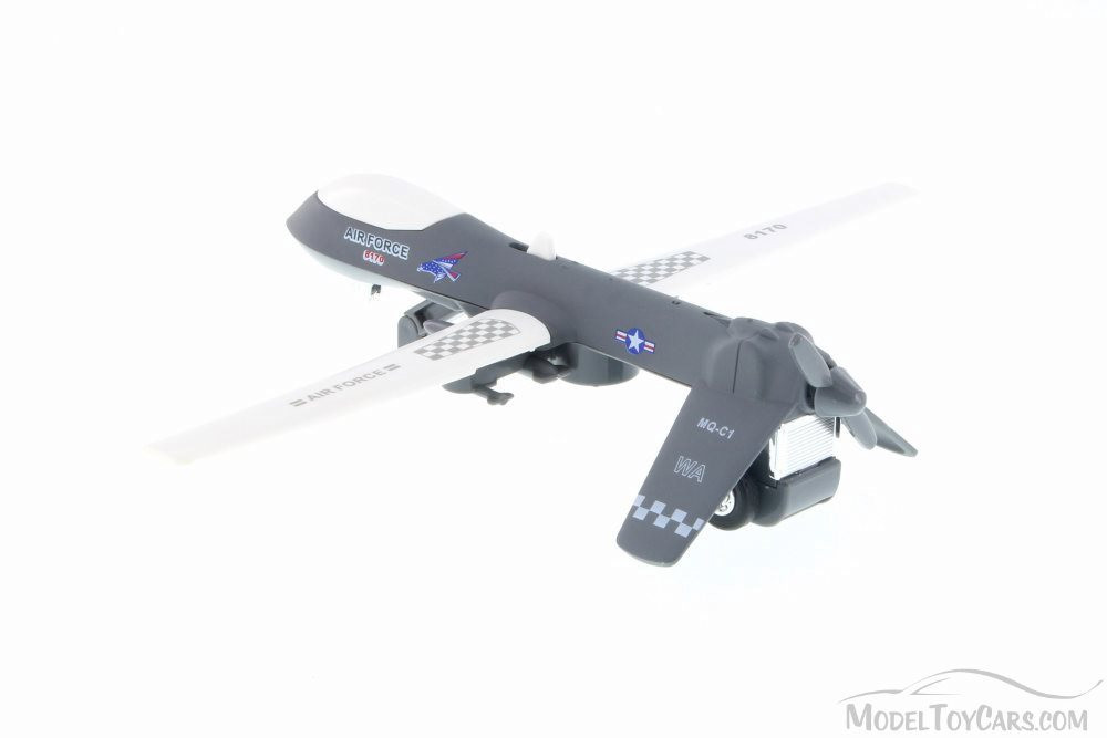 Predator Drone w/ Light & Sound, Gray - Daron TM8170 - Diecast Model Military Plane