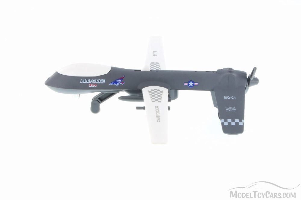 Predator Drone w/ Light & Sound, Gray - Daron TM8170 - Diecast Model Military Plane
