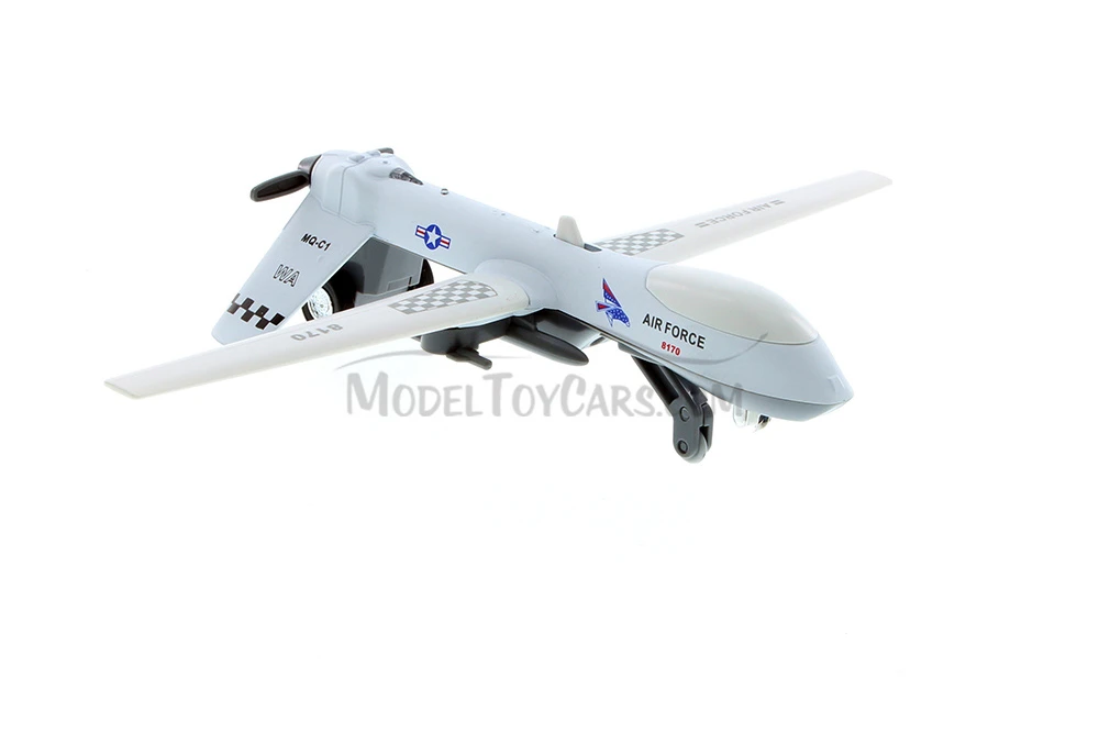 Predator Drone w/ Light & Sound, White - Daron TM8170 - Diecast Model Military Plane