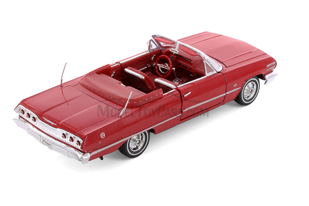 1963 Chevy Impala Convertible, Red - Welly 22434 - 1/24 scale