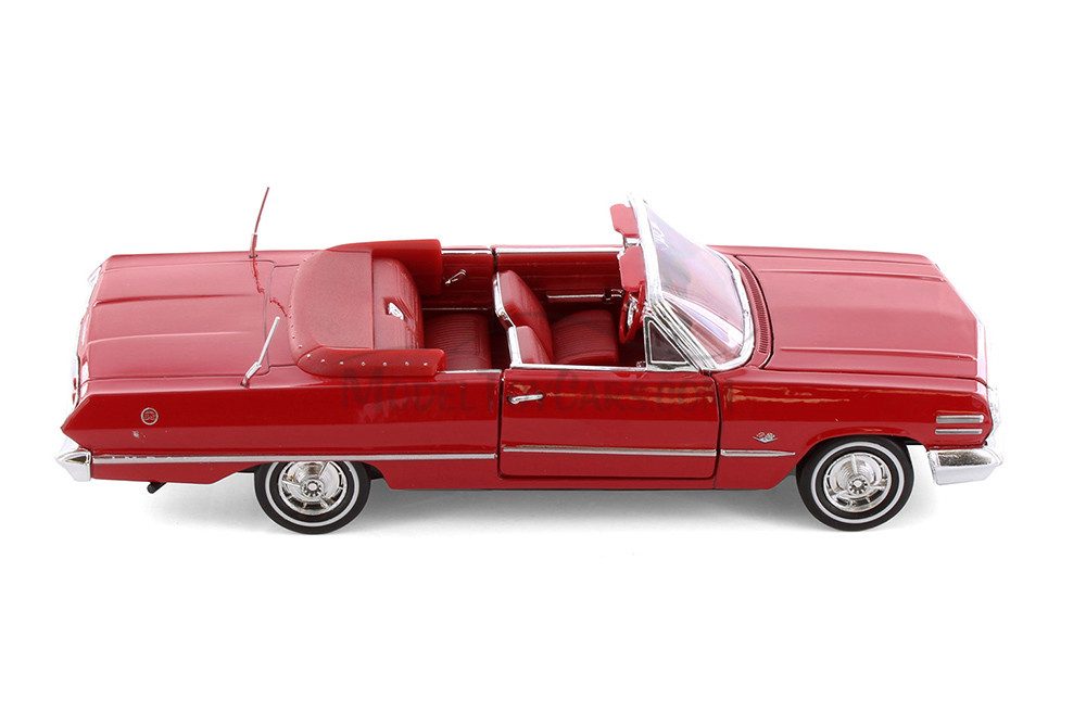 1963 Chevy Impala Convertible, Red - Welly 22434 - 1/24 scale