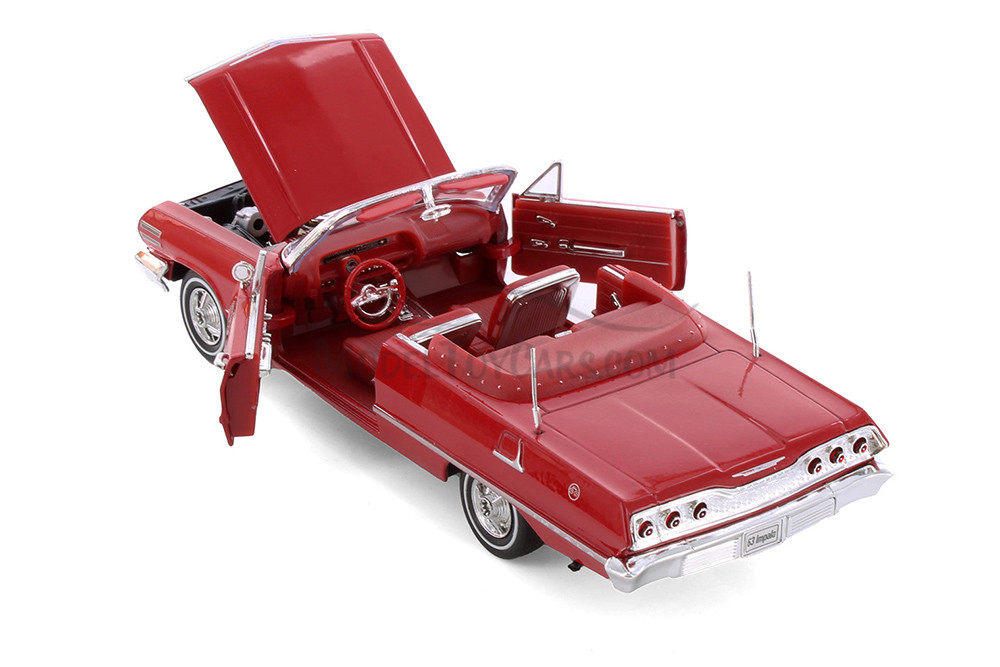 1963 Chevy Impala Convertible, Red - Welly 22434 - 1/24 scale