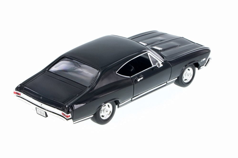 1968 Chevy Chevelle SS 396, Black w/ Black - Welly 29397WBK - 1/24