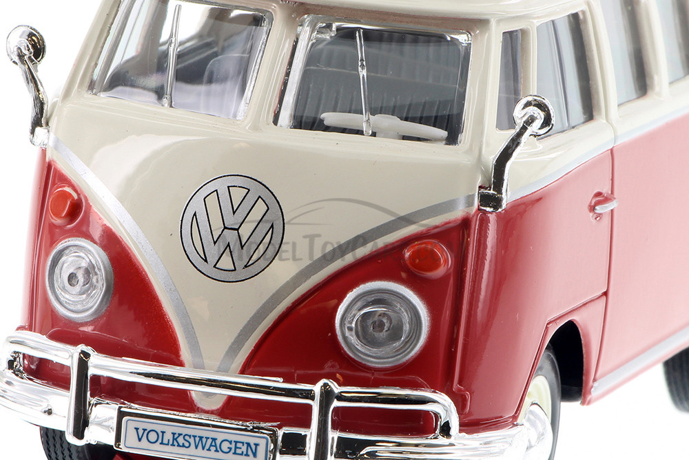 Volkswagen Van SambaBus, Red & Beige - Maisto 31956 - 1/25 (1/24)Â Scale  Diecast Model Toy Car