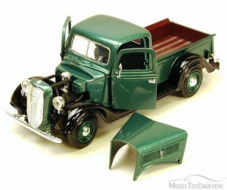 1937 Ford Pick Up Truck, Green With Black - Showcasts 73233 - 1/24 Scale Diecast Model Car