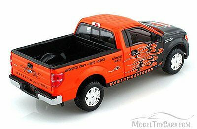 2010/Ford F-150 STX Pickup Harley-Davidson / XL 1200N Nightster Motorcycle, Orange w/ Black Flames - Maisto HD 32182 - 1/27 scale and /1/24 Scale Diecast Model Toy Car & Motorcycle