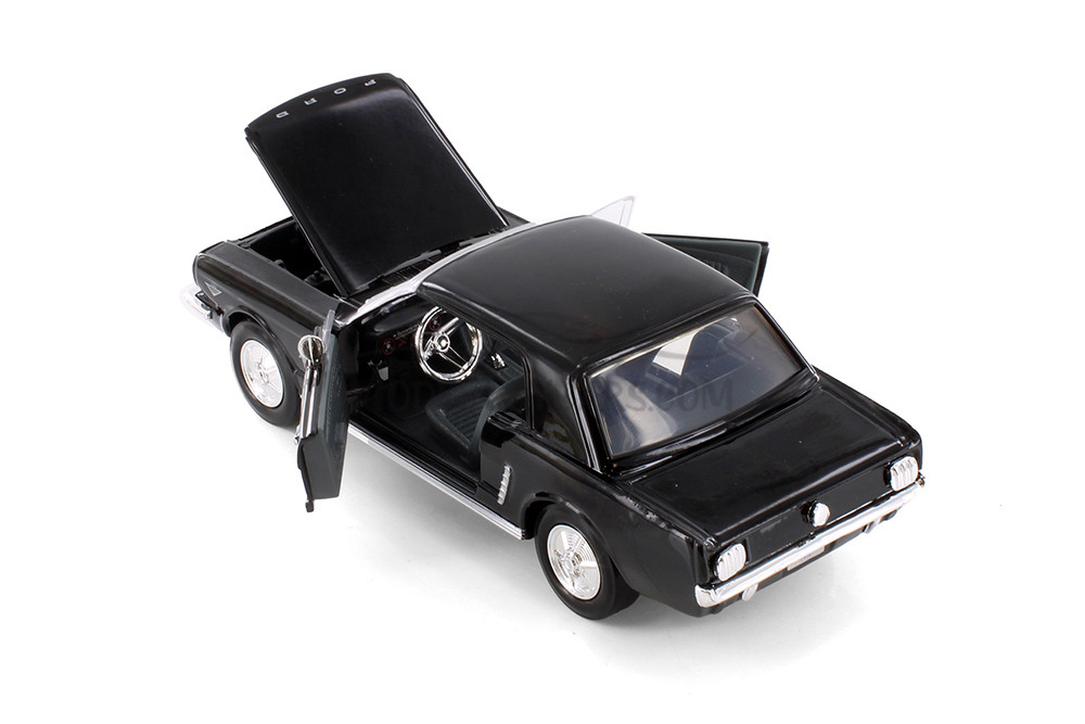 1964 1/2 Ford Mustang, Black - Showcasts 73273 - 1/24 scale Diecast Model Toy Car