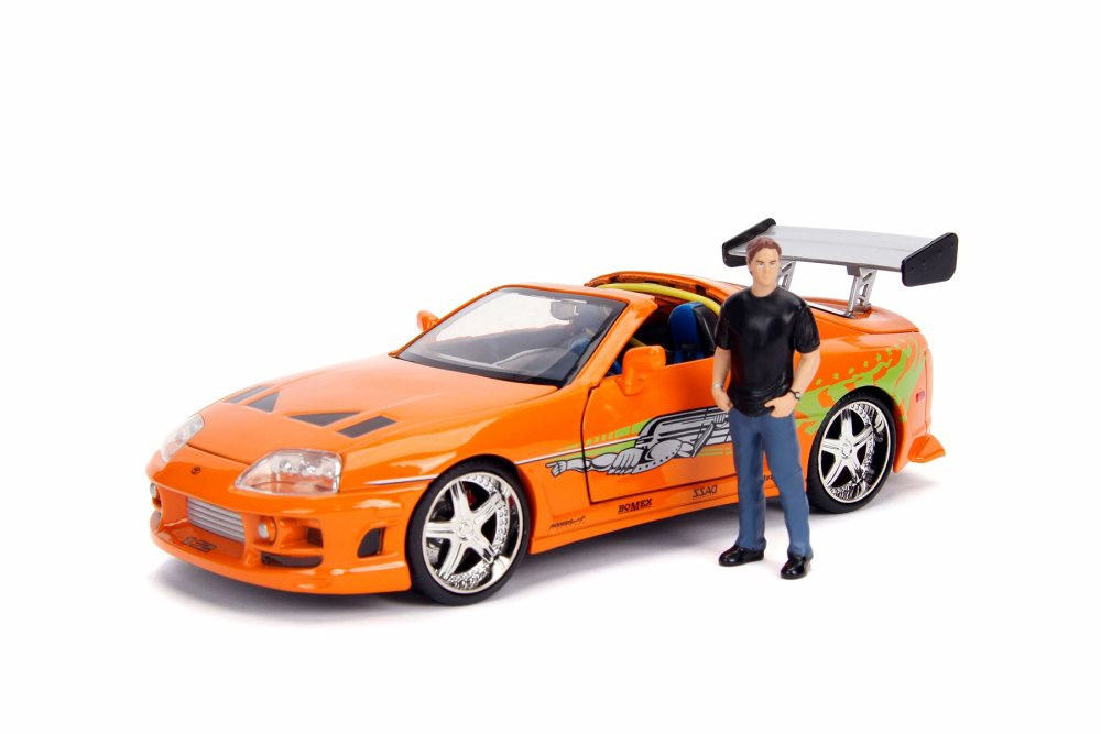 JADA TOYS JADA31139 TOYOTA SUPRA FAST & FURIOUS W/LIGHTS & BRIAN FIGURE  1:18 Modellino