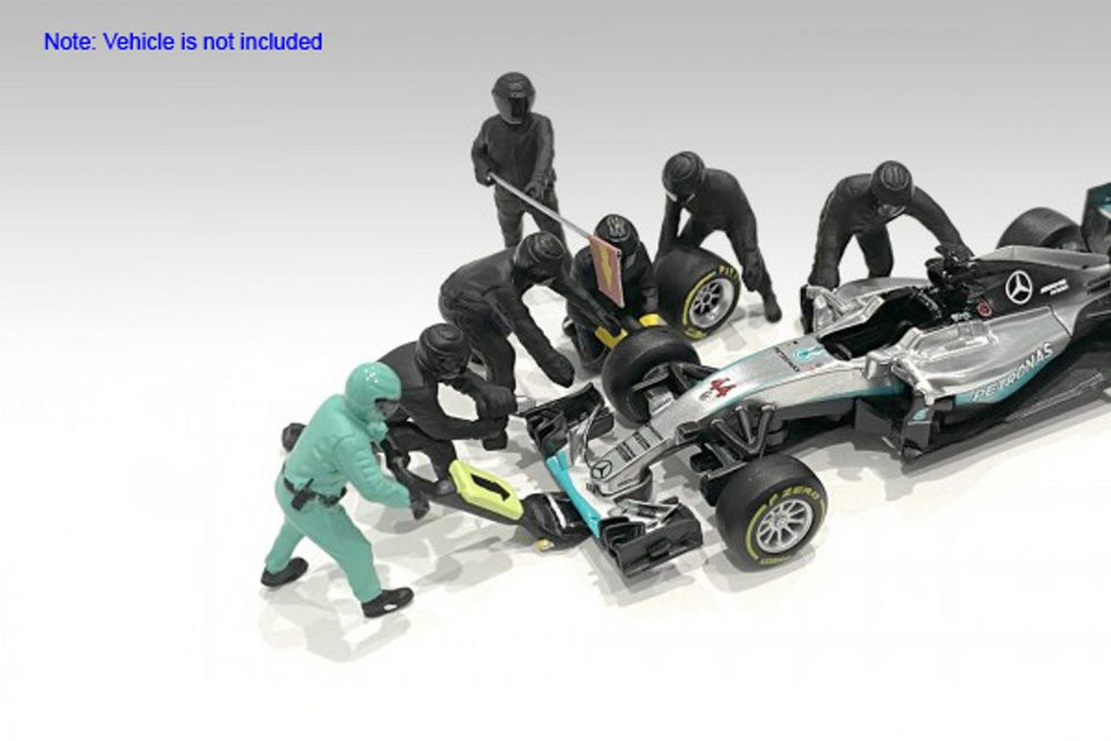 Formula One F1 Pit Crew, Black - American Diorama 38383 - 1/43 scale Figurines - Diorama Accessory