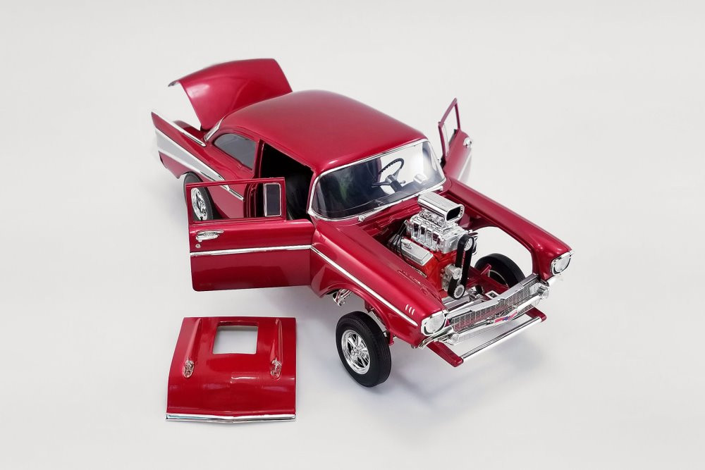 "Rat Fink Gasser" 1957 Chevy Bel Air Gasser, Red - Acme A1807008 - 1/18 scale Diecast Model Toy Car