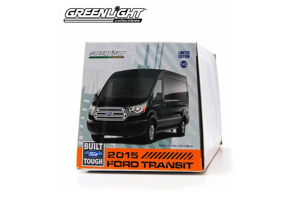 2015 Ford Transit (V363) Cargo Van, Tuxedo Black Metallic - Greenlight 86040 - 1/43 Diecast Car