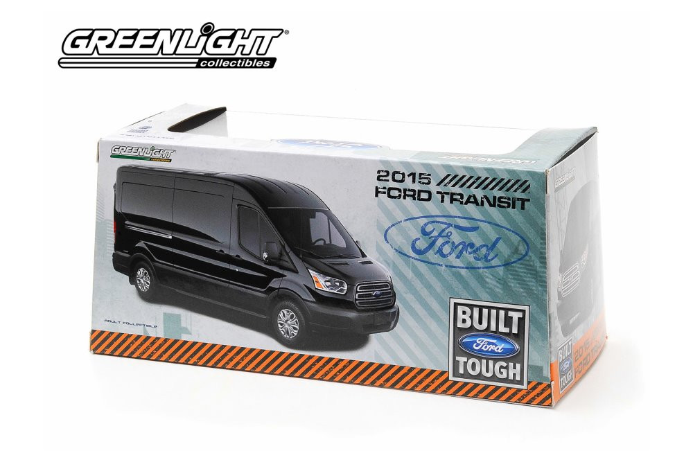 2015 Ford Transit (V363) Cargo Van, Tuxedo Black Metallic - Greenlight 86040 - 1/43 Diecast Car