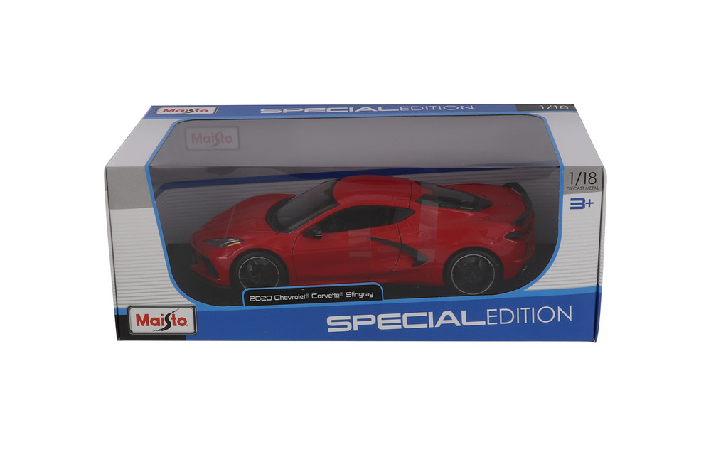 2020 Chevy Corvette Stingray C8 , Red - Maisto 31447R - 1/18 scale Diecast Model Toy Car