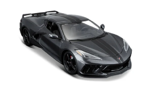 2020 Chevy Corvette Stingray C8 , Dark Gray - Maisto 31447GY - 1/18 scale Diecast Model Toy Car