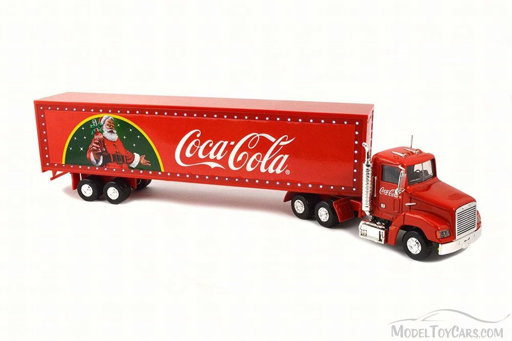 Holiday Caravan Tractor Trailer with LED lights, Red - Motorcity Classics 443012 - 1/43 Diecast Car